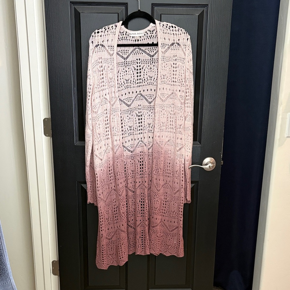 Knox Rose Light Pink Crochet Sweater